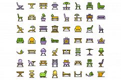 Garden furniture icons vector flat Product Image 1