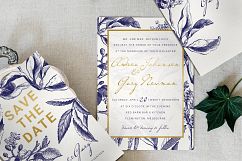 Gold &amp; Navy Wedding Invitation Suite Product Image 1