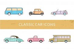 Classic Car Icons Set Product Image 1