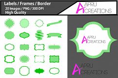 digital frames clip art / Light green label vector cut file SVG / label SVG / frames SVG/ border / printable high quality designs / hand drawn frames Product Image 1