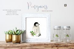 Penguins. Watercolor clipart Product Image 6