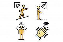 Motion sensor icons set vector flat Product Image 1