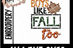 Boys Like Fall Too - Embroidery Design Product Image 2