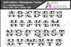 Split Letters Svg / monogram vector svg / A - Z alphabet svg set ( vector ) / monogram Product Image 2
