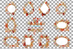 Autumn frames watercolor clip art pack, fall design borders Product Image 2