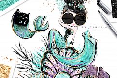 Audrey Style Mermaids Clipart Product Image 4