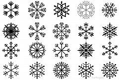 Winter snowflakes clipart set - black and white colors Product Image 2