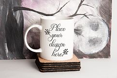 Halloween coffee mug mockup spooky dark autumn fall mock up Product Image 1
