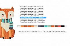 Wintertime Fox with Scarf ~ Machine Embroidery Design in 2 sizes - Instant Download Product Image 3