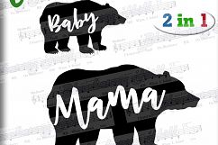 Mama bear and Baby bear SVG - Baby Bear svg - Mama Bear svg Product Image 1