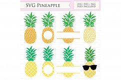 Pineapple SVG Files - Tropical Summer Pineapple monogram cut files for Cricut and Silhouette - SVG, dxf, png, jpg files Included Product Image 1