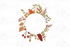 Autumn frames watercolor clip art pack, fall design borders Product Image 5