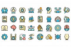 Sociology icons set vector flat Product Image 1