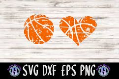 Distressed Basketball Set of 2 Bundle | SVG DXF EPS PNG File Product Image 1