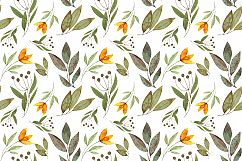Watercolor Leaves and Flower Set Product Image 3