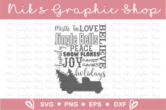 Christmas Svg, Christmas Collage Svg, Truck Svg, Joy Svg Product Image 2