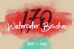 170 Watercolor Brushes Pack for Photoshop Product Image 1
