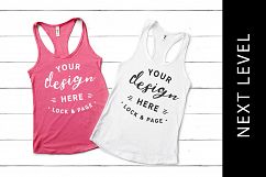 Hot Pink Next Level 1533 Vest Mockup White Wood Background Product Image 1