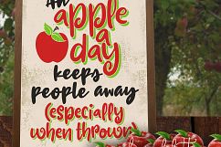 NEW! An Apple A Day Keeps People Away SVG Cut File LL255A Product Image 2