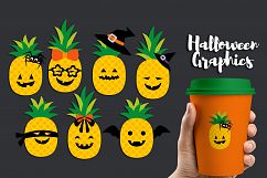 Cute Pineapple Halloween Clip Art Graphics Product Image 1
