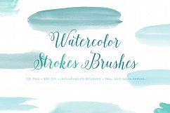 Watercolor Photoshop brushes brush strokes with bonus PNG Product Image 1