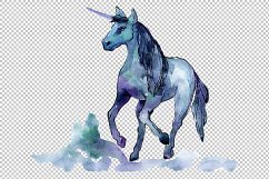 Beautiful unicorns PNG watercolor set Product Image 4