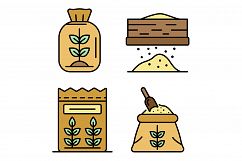 Flour icons vector flat Product Image 1