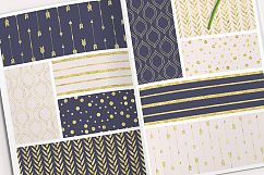 Digital Pattern Pack in pink navy blue gold Seamless papers Product Image 3
