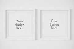 Two white matted square frame mockup Product Image 1