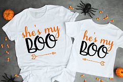 Halloween, boo, he's my boo, she's my boo, couple shirt, svg Product Image 1