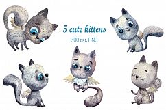 Kitten Dreams - Watercolor Clip Art Set Product Image 2