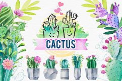 Cactus. Watercolor illustrations. Product Image 1