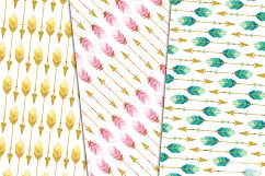 Hot Air Balloons Digital Paper Pack Printable Gold Glitter Bird Feathers Arrows Pink Blue Cream Baby Boy Girl 6x6 Product Image 2