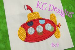 Submarine Machine Applique Embroidery Design Product Image 2