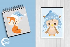 Christmas Critters, Christmas animals clipart, graphics, illustrations AMB-1515 Product Image 4