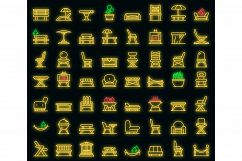 Garden furniture icons set vector neon Product Image 1