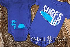Surfs Up, surfboard, beach baby, baby outfit, SVG Cut Files  Product Image 1