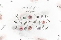 Watercolor Moon &amp; Constellation Flower Leaves and graphics Product Image 6