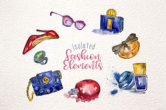 Fashion glamour illustration PNG watercolor set Product Image 7