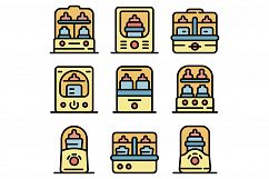 Bottle sterilizer icons set vector flat Product Image 1