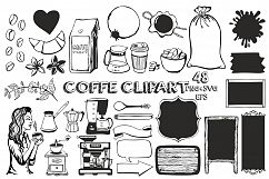 Coffe clipart black and white Product Image 3