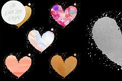 Watercolor Heart Clipart Set Product Image 3