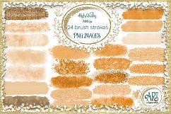 Apricot Peach Glitter Brush Strokes 24 PNG clipart Splashes  Product Image 1