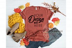 Fall Bella Canvas Mockup Bundle T Shirt Flat Lay 5 Images Product Image 6