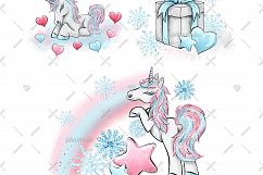 Winter Unicorn Cliparts Product Image 4