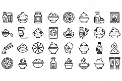 Wasabi icons set, outline style Product Image 1