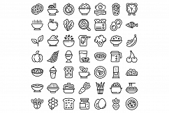 Healthy breakfast icons set, outline style Product Image 1
