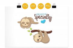 Lazy Sloths cutting files svg, dxf, pdf, eps included - cut files for cricut and silhouette - Cutting Files SVG Product Image 2
