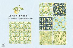 Lemon Fruit Seamless Pattern Tiles 6 x 6 Inches. Product Image 3