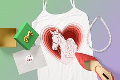 Horses, flowers &amp; love – Vector Paper Art Style Product Image 5